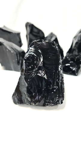 Black Obsidian rough chunks