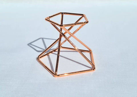 Hexagon Metal Sphere Stand - Rose Gold