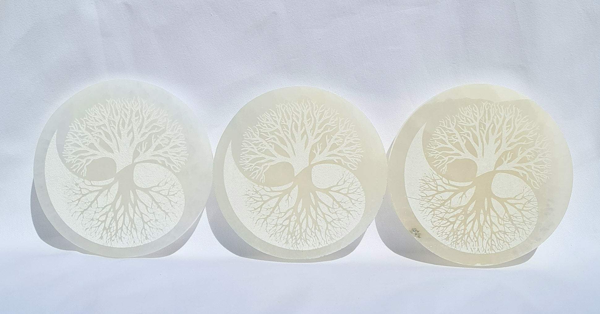 Selenite Grids - Yin Yang Tree of Life - 12.5cm