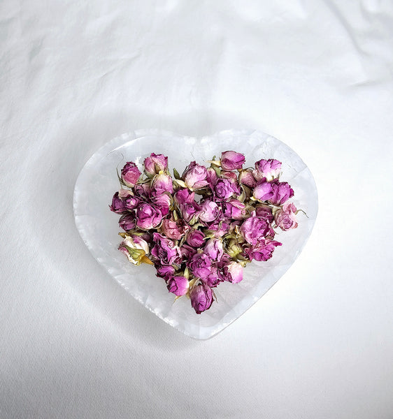 Selenite Heart Bowl - 15cm