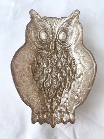 Owl metallic glass tumble bowl