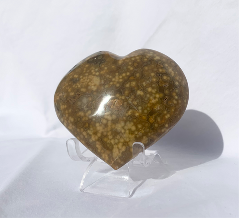 Ocean Jasper mustard heart - unique piece 200 grams